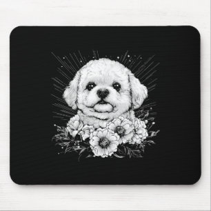 Bichon Frise Dog Lover Retro Style Tattoo _1 Mouse Pad