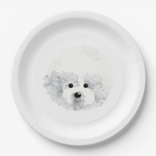 Bichon Frise  dog Paper Plate