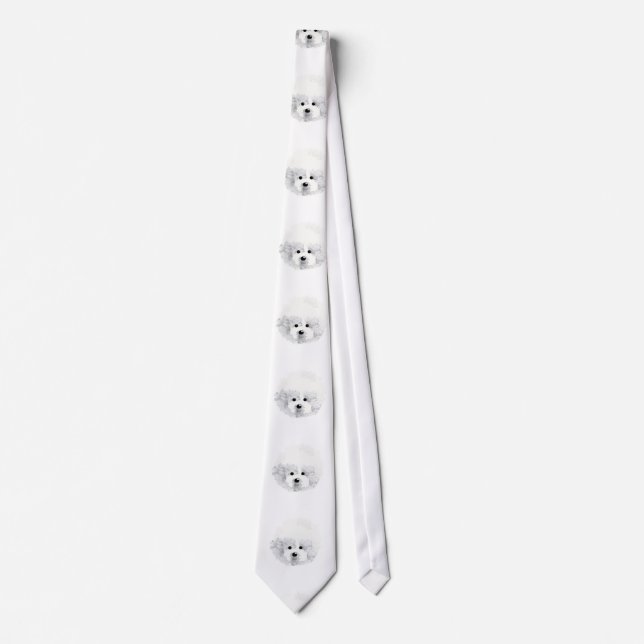 Bichon Frise dog _ pattern _  Tie (Front)