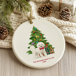 Bichon Frise Dog Personalized Christmas Ceramic Ornament