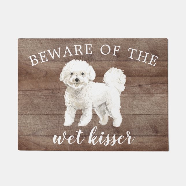 Bichon Frise Dog Personalized Door Mat (Front)