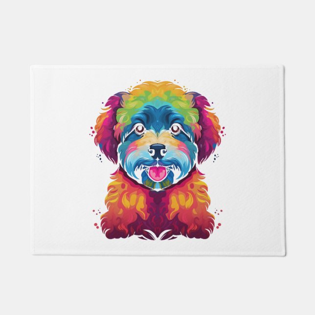 Bichon Frise Dog Pop Art Doormat (Front)
