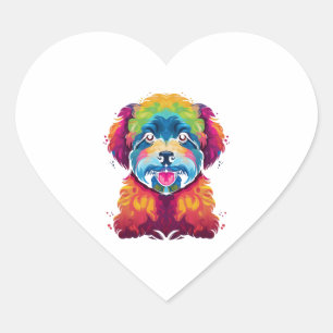 Bichon Frise Dog Pop Art Heart Sticker