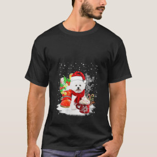Bichon Frise Dog Santa Hat Christmas Winter Cup Gi T-Shirt