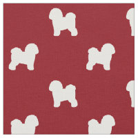 Bichon Frise Dog Silhouettes Pattern Red and White