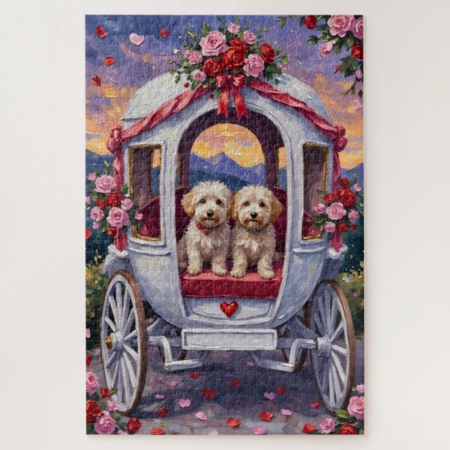 Bichon Frise Dog Valentine's Day Jigsaw Puzzle (Vertical)