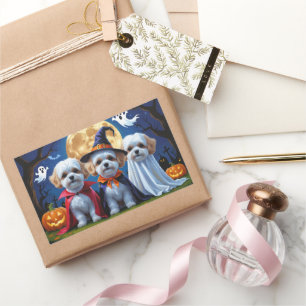 Bichon Frise Dogs Pumpkin Halloween Funny  Sticker