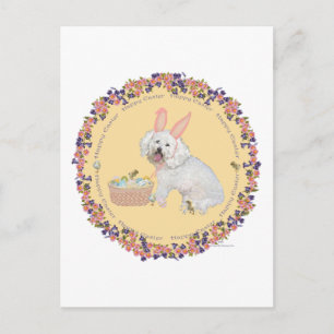 Bichon Frise Easter Bunny Holiday Postcard
