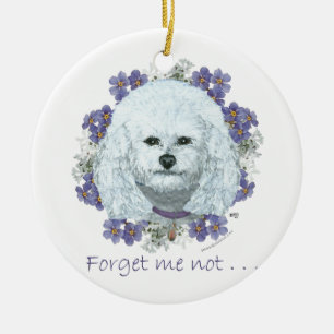 Bichon Frise - Forget Me Nots Ceramic Ornament