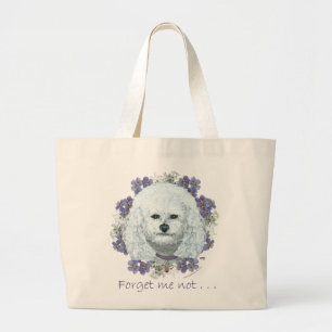 Bichon Frise - Forget Me Nots Large Tote Bag