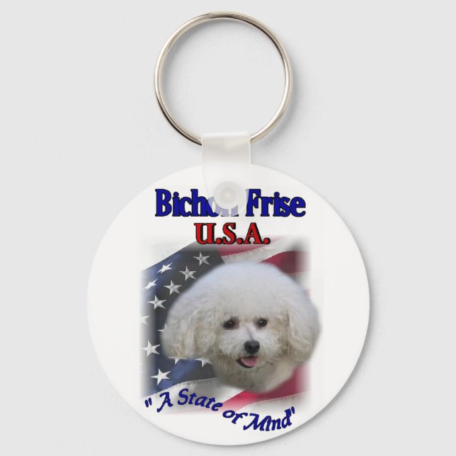 Bichon Frise Gifts Keychain (Front)