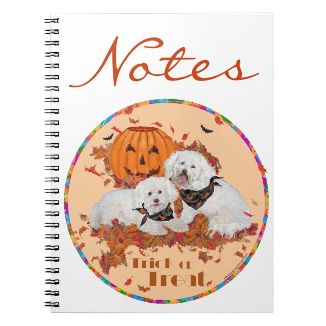 Bichon Frise Halloween Notebook (Front)