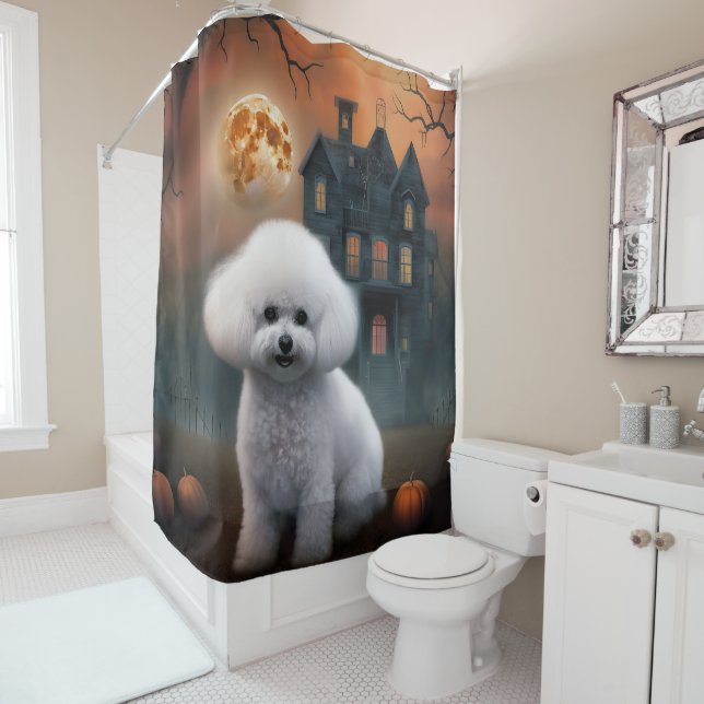 Bichon Frise Halloween Scary  (In Situ)