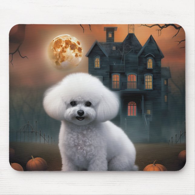 Bichon Frise Halloween Scary  Mouse Pad (Front)