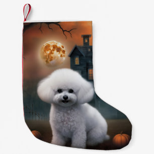 Bichon Frise Halloween Scary  Small Christmas Stocking
