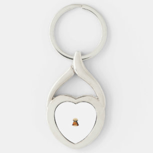 Bichon Frisé Halloween Vampire Pup with Pumpkin Ba Keychain