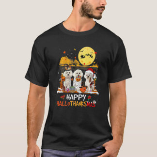 Bichon Frise Happy Hallothanksmas Halloween Thanks T-Shirt