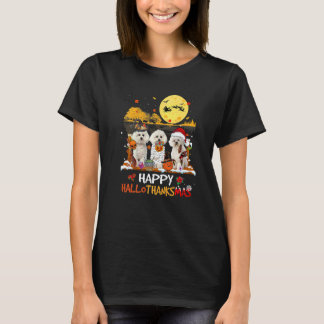 Bichon Frise Happy Hallothanksmas Halloween Thanks T-Shirt
