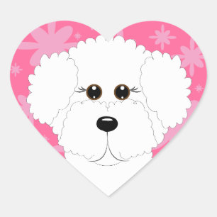 Bichon Frise Heart Stickers