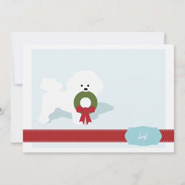 Bichon Frise Holiday Note Card Customized (Front)