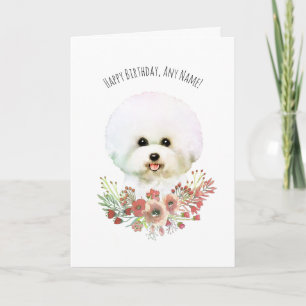 Bichon Frise Illustrated Birthday Card