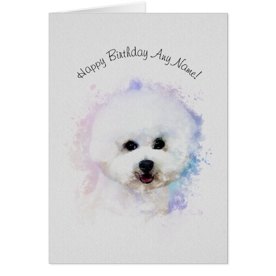 Bichon Frise Illustrated Birthday Card