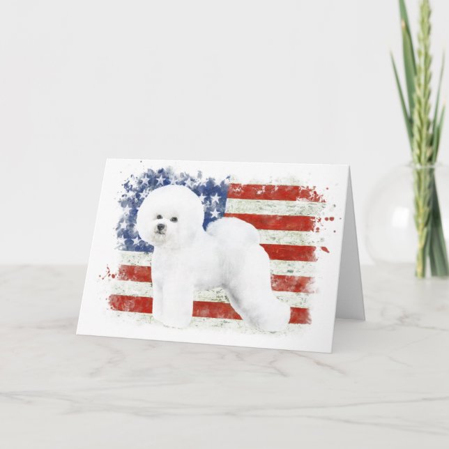Bichon Frise Illustrated Greeting Card (Front)