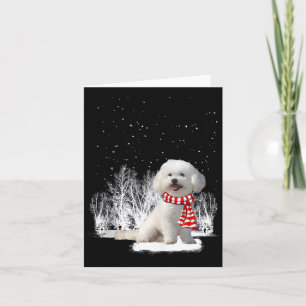 Bichon Frise In The Snow Merry Christmas Winter Card