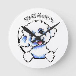 Bichon Frise Its All About Me Round Clock