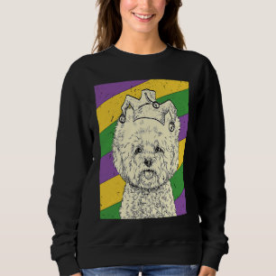 Bichon Frise Jester  Mardi Gras Dog Mom or Dad Sweatshirt