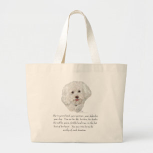 Bichon Frise Keepsake FEMALE Large Tote Bag