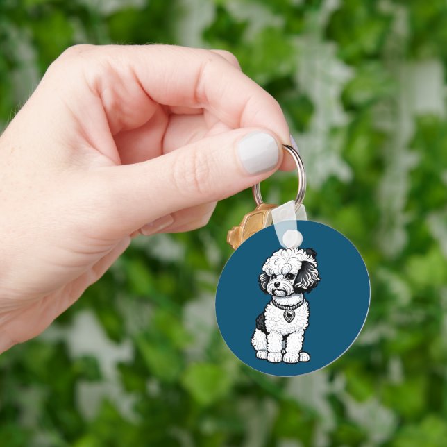 Bichon Frise Keychain (Hand)