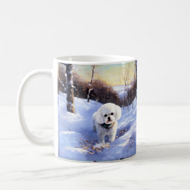 Bichon Frise Let It Snow Christmas  Coffee Mug (Left)