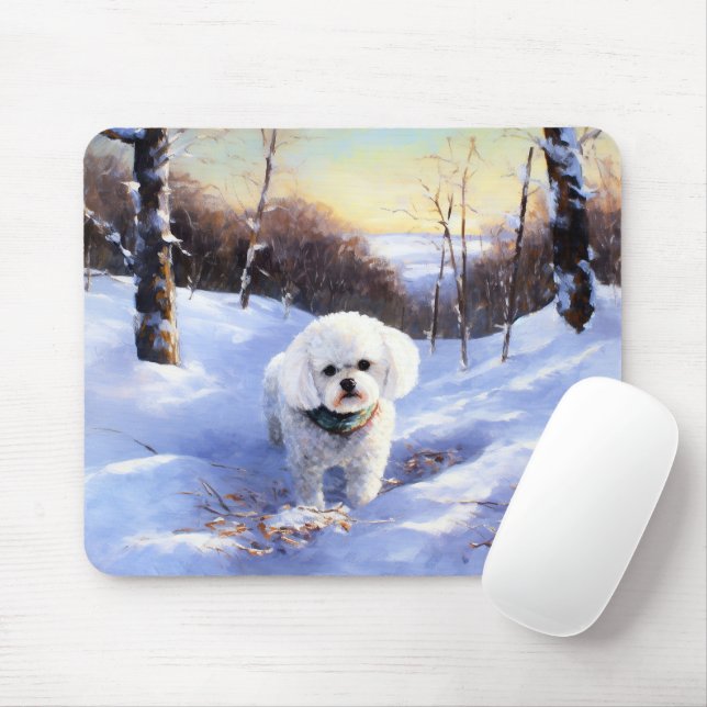 Bichon Frise Let It Snow Christmas  Mouse Pad (With Mouse)