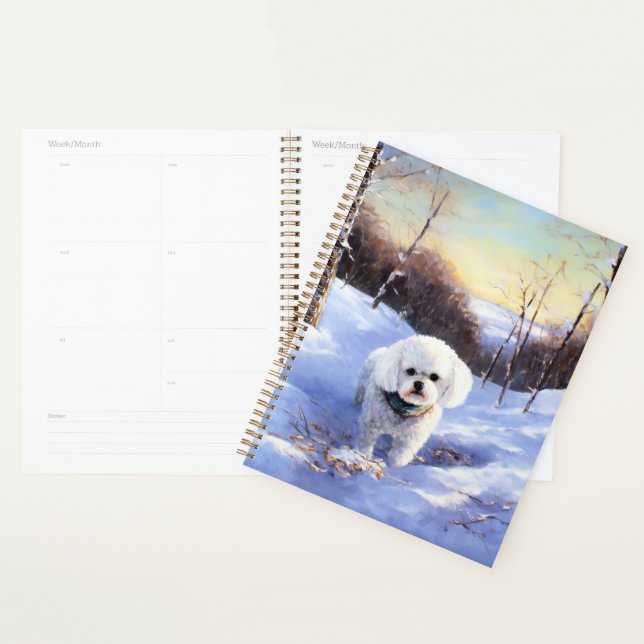 Bichon Frise Let It Snow Christmas  Planner (Display)