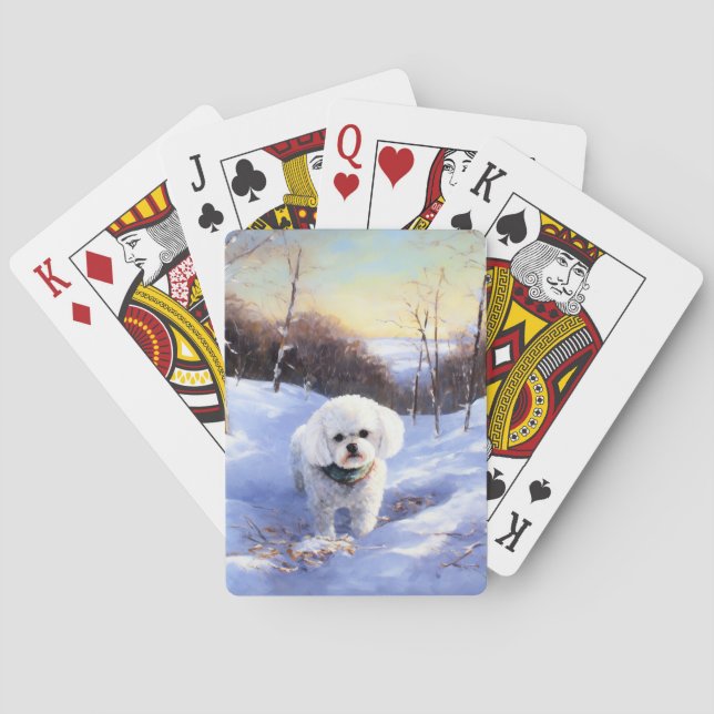 Bichon Frise Let It Snow Christmas  Playing Cards (Back)