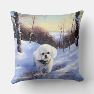 Bichon Frise Let It Snow Christmas  Throw Pillow