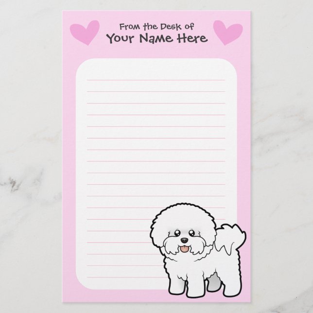 Bichon Frise Love Stationery (Front)