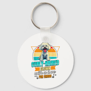 Bichon Frise Lover Funny Bichon Frise Retro Keychain