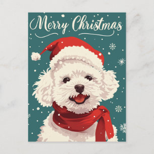 Bichon Frise Merry Christmas Postcard