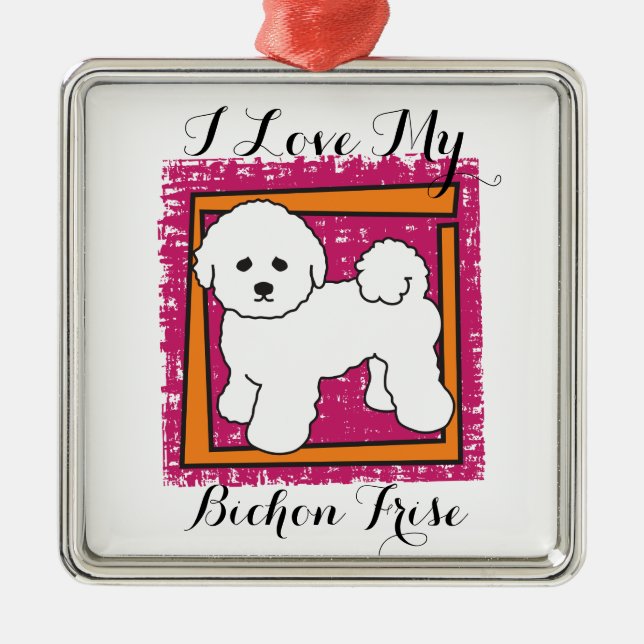 BICHON FRISE METAL ORNAMENT (Front)