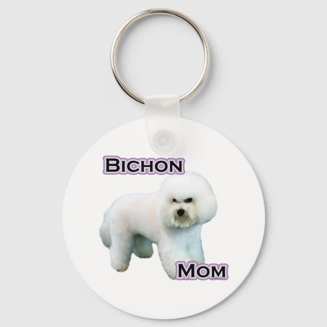 Bichon Frise Mom 4  - Keychain (Front)