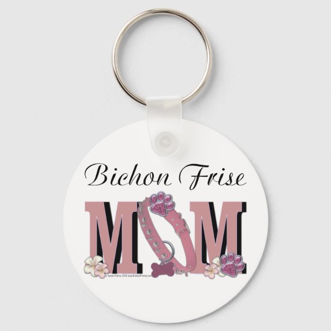 Bichon Frise MOM Keychain (Front)