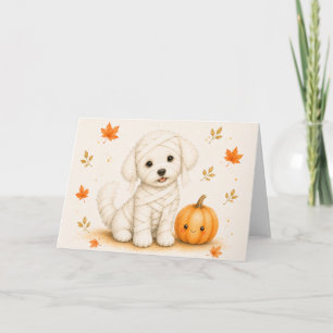 Bichon Frise Mummy Halloween Card