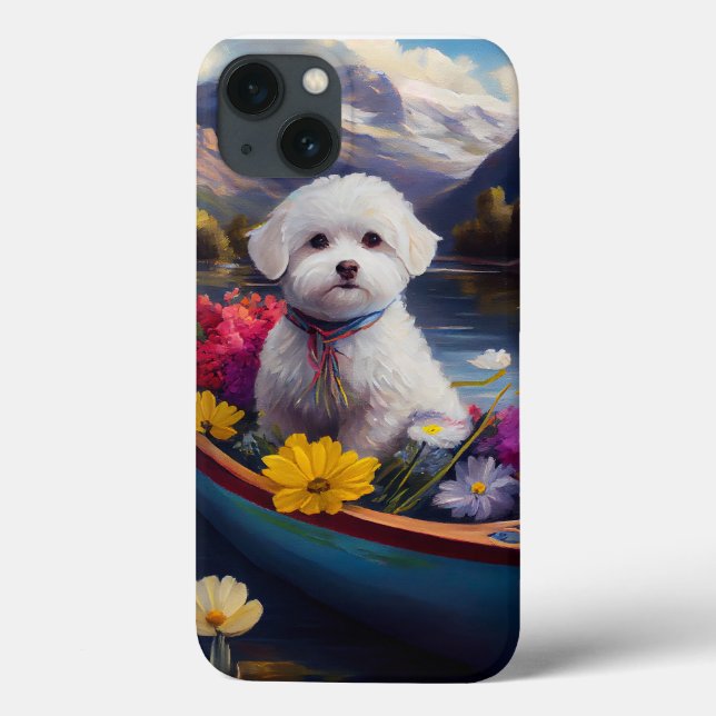 Bichon Frise on a Paddle: A Scenic Adventure Case-Mate iPhone Case (Back)