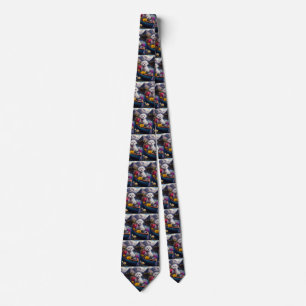 Bichon Frise on a Paddle: A Scenic Adventure Tie