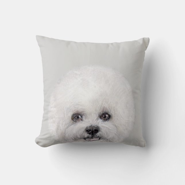Bichon Frise, original by miart Throw Pillow (Front)