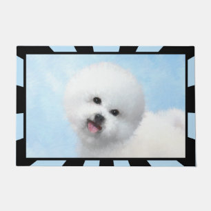 Bichon Frise Painting - Cute Original Dog Art Doormat