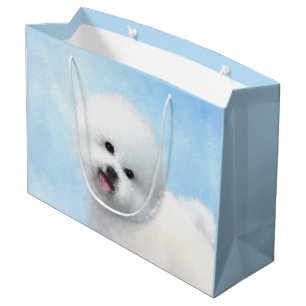 Bichon Frise Painting - Cute Original Dog Art Large Gift Bag