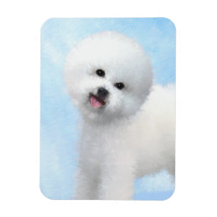 Bichon Frise Painting - Cute Original Dog Art Magnet